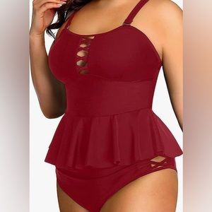 Yonique Plus Size Swimsuits for women tummy control two pieces